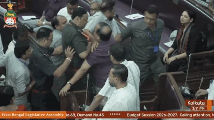 TMC MLA Kunal Ghosh Suspended After Marshals Remove Him