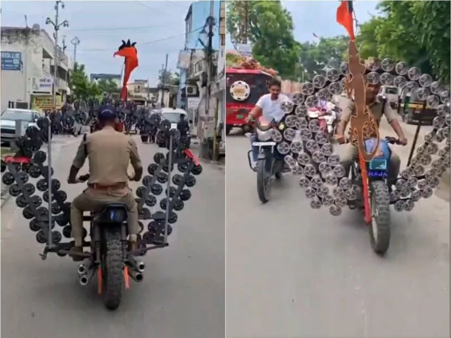 100 से ज्यादा हॉर्न, नंबर प्लेट भी गायब; उत्तराखंड में दिखी अजीब मॉडिफाइड बाइक, सड़क पर चलाते पुलिसकर्मी का VIDEO वायरल