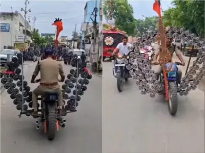100 से ज्यादा हॉर्न, नंबर प्लेट भी गायब; उत्तराखंड में दिखी अजीब मॉडिफाइड बाइक, सड़क पर चलाते पुलिसकर्मी का VIDEO वायरल