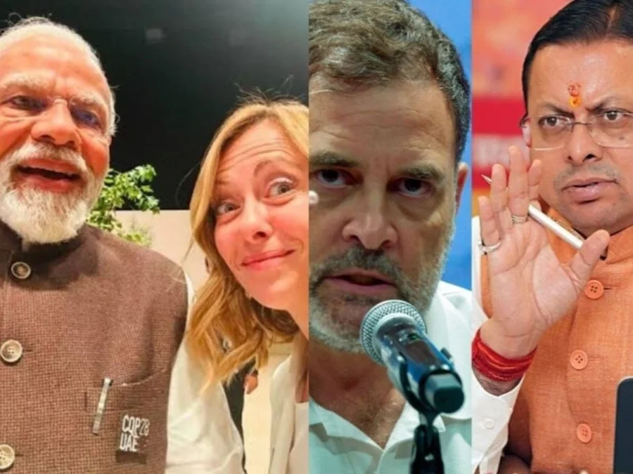 धामी राहुल गांधी मेलोनी टिप्पणी पर भिड़े