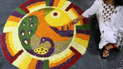 Kozhikode Pookalam Contest 91 Bodies Compete for ₹1 Lakh