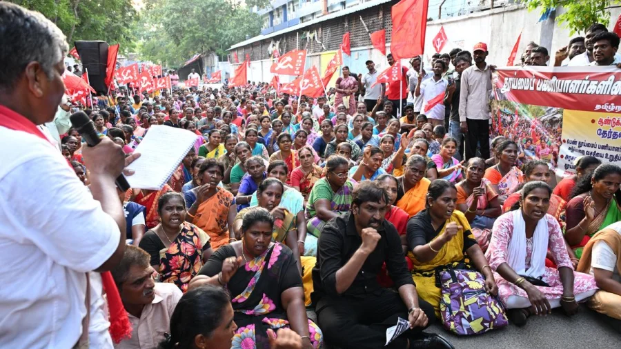 Chennai Conservancy Workers Protest New Agreement